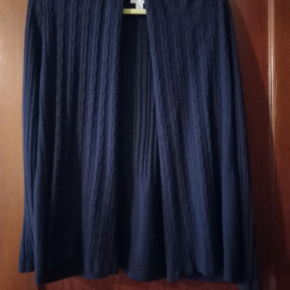 Women's St. John's Bay Petite XL Navy Shawl Collar Sweater